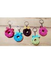 Happy Threads Pink Donut Crochet Keychain